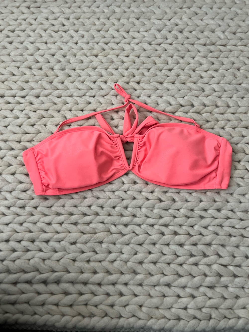 Freestyle Revolution Coral/Pink Bikini Top with Knot Detail